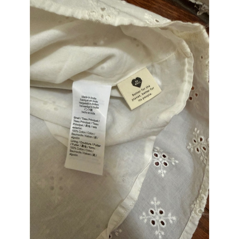 Madewell White Eyelet Tie-Front Button-Down Midi Dress Cottage Cotton 4 - Picture 6 of 8
